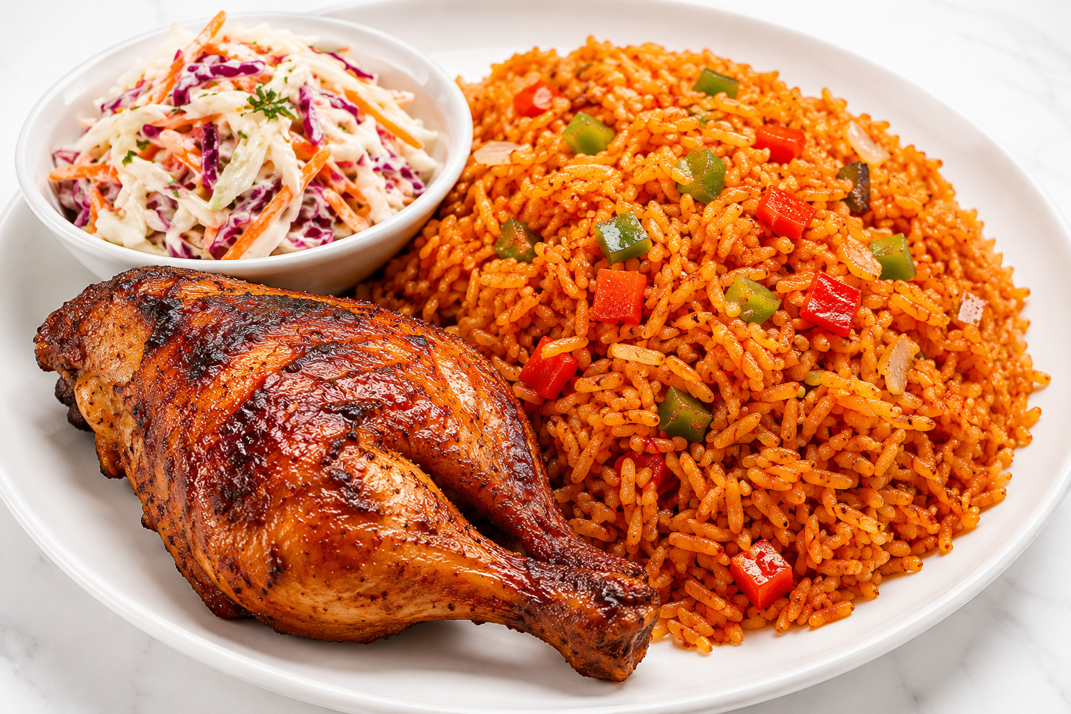 Jollof(chicken & coleslaw) 